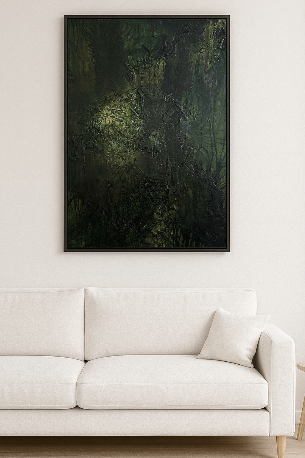 Original hand-painted shadow portrait, one of it's kind - Where the Mind Hides