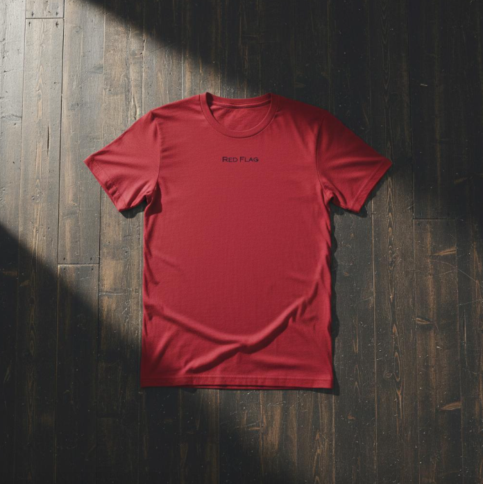 Premium Unisex T-shirt with dark humor quote - Red Flag