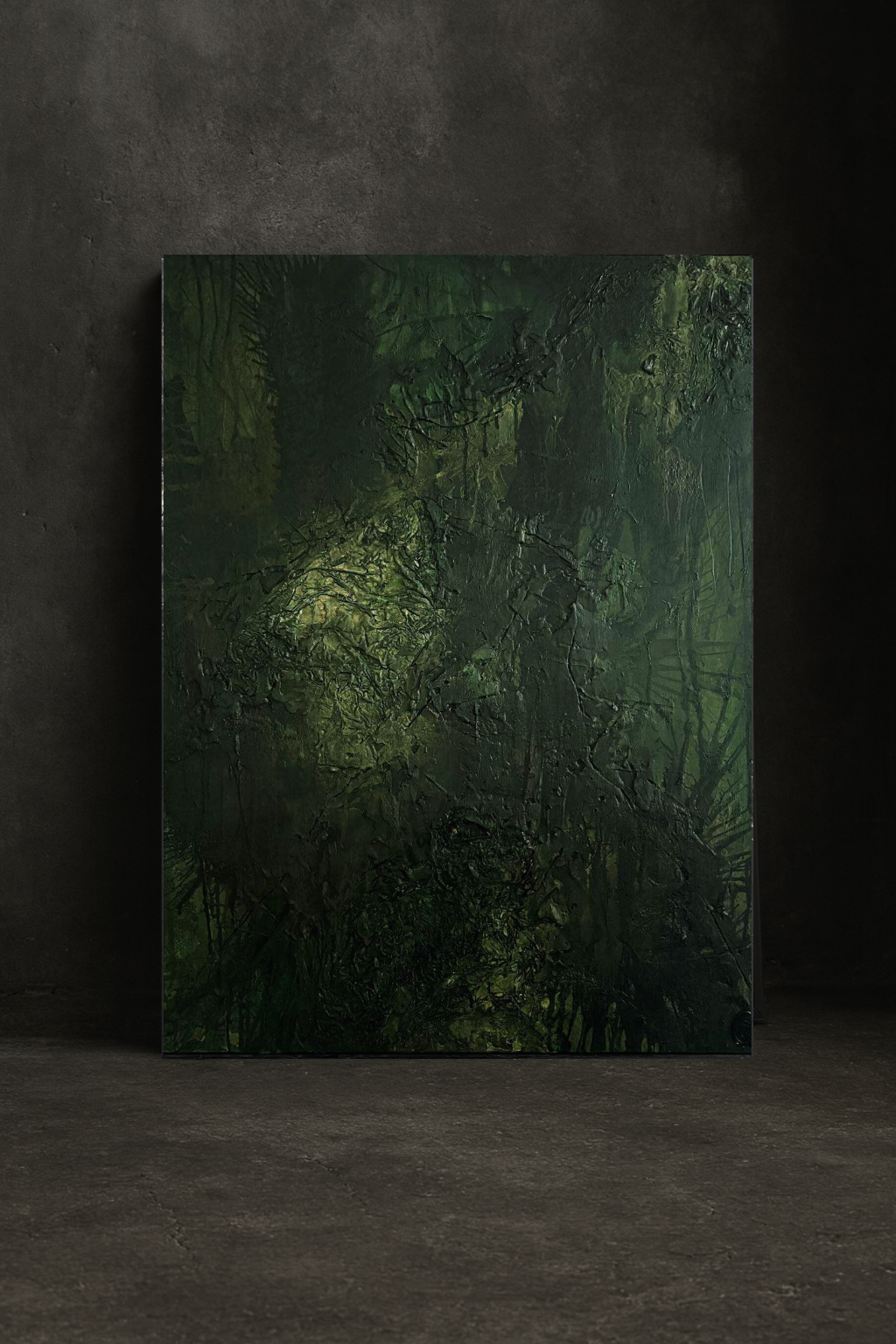 Original hand-painted shadow portrait, one of it's kind - Where the Mind Hides