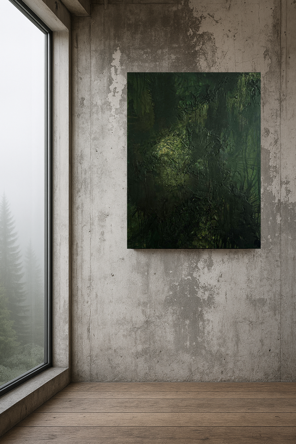 Original hand-painted shadow portrait, one of it's kind - Where the Mind Hides